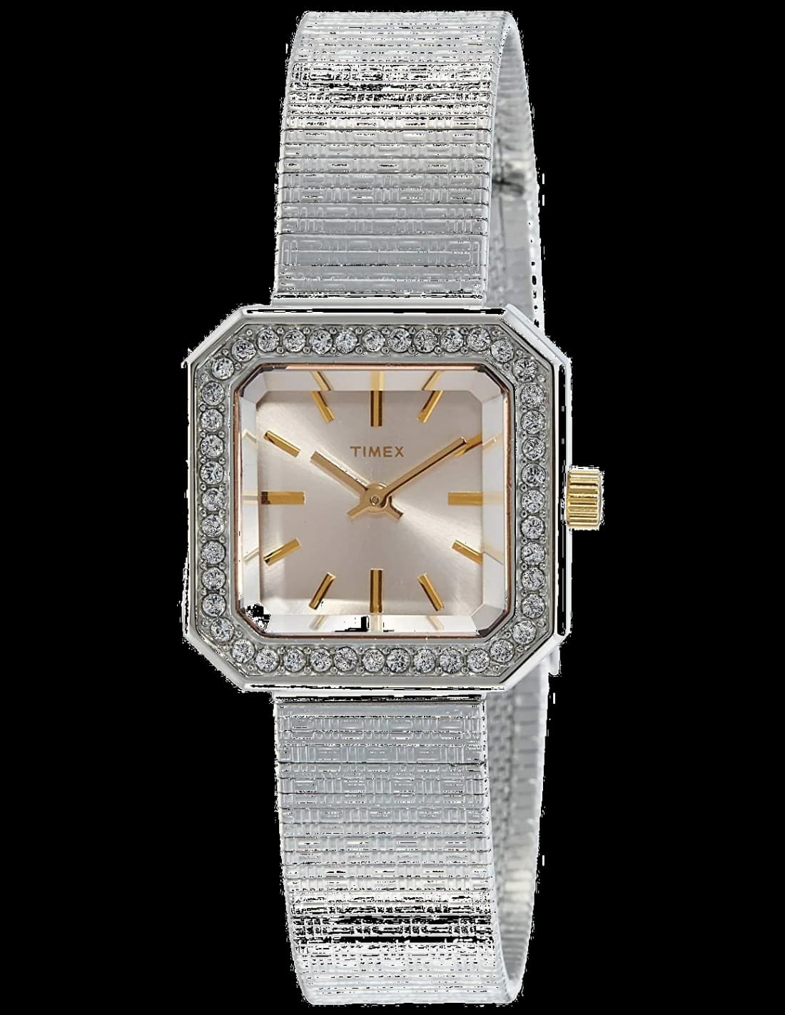 Garde-temps Timex T2P552 pour femme, cadran doré sur bracelet acier