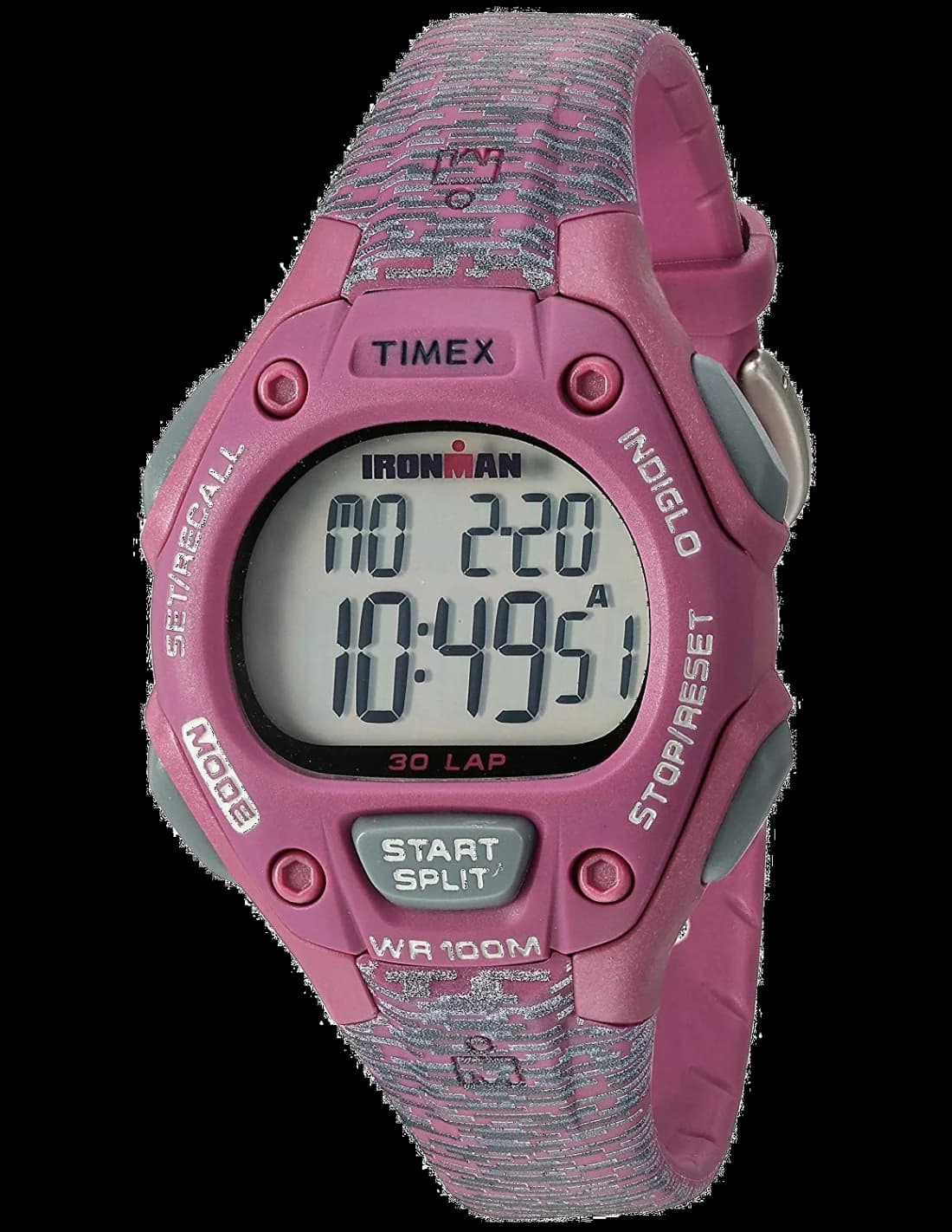 Garde-temps Timex TW5M076009J pour femme, cadran gris sportif, bracelet silicone rose