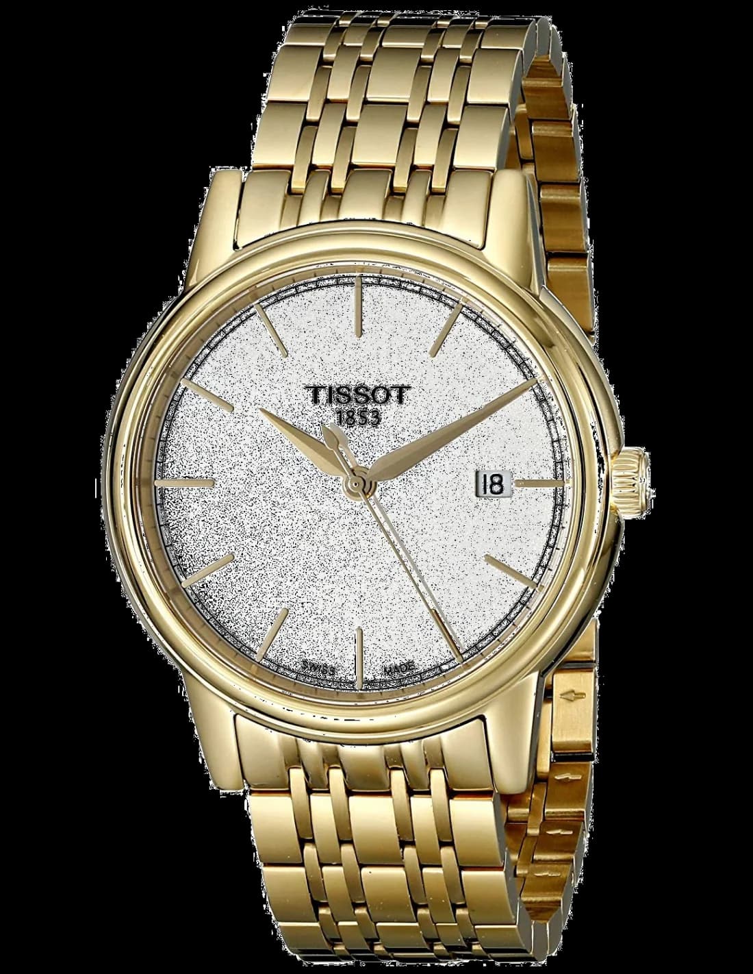 Garde-temps Tissot T0854103302100 pour homme, cadran or sur bracelet acier inoxydable