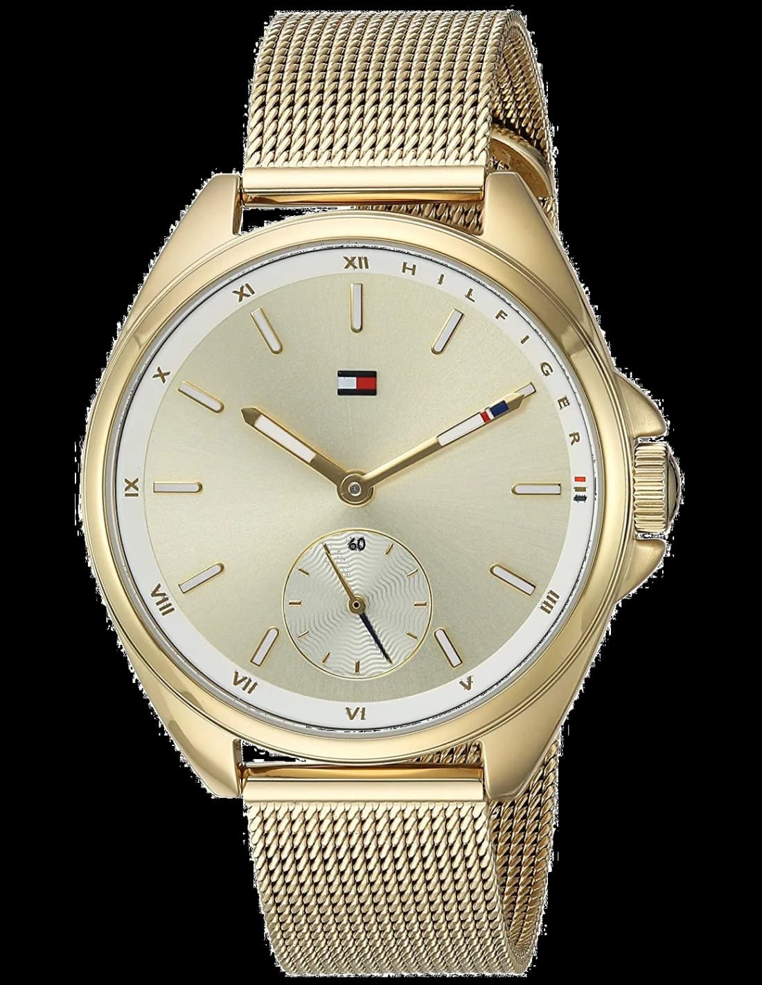 Garde-temps Tommy Hilfiger 1781757 pour femme, cadran or et finition polie