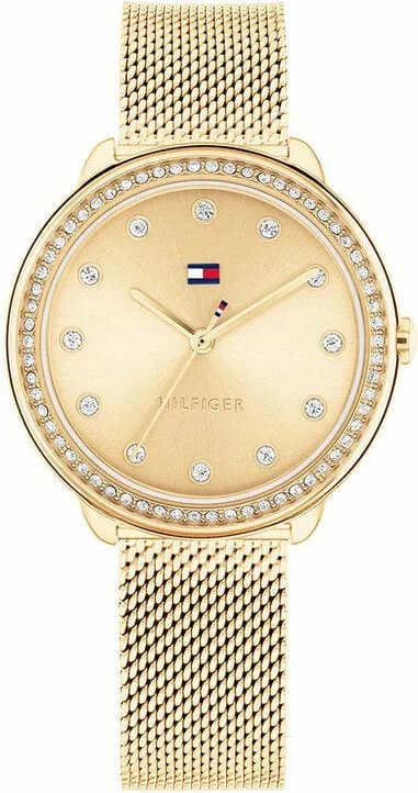 Garde-temps Tommy Hilfiger 1782699 pour femme, cadran or, bracelet acier milanais