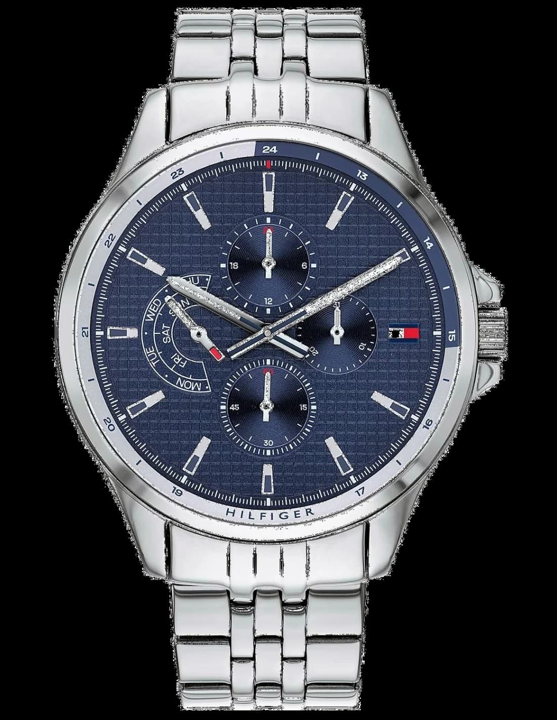 Garde-temps Tommy Hilfiger 1791612 pour homme, au cadran bleu et bracelet acier doré