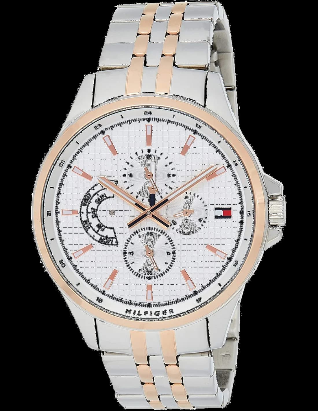 Garde-temps Tommy Hilfiger 1791617 pour homme, cadran blanc, bracelet acier gris anthracite