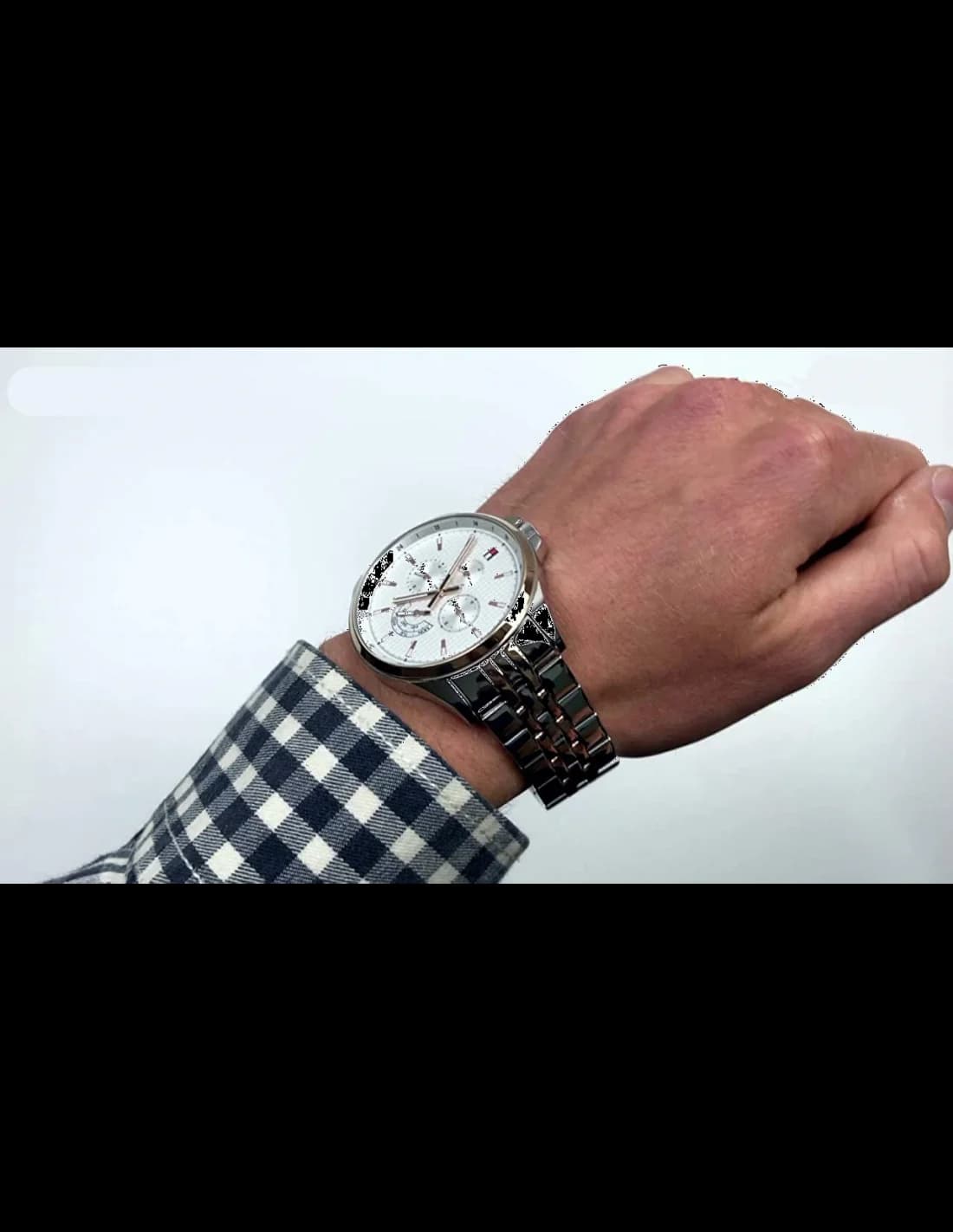 Zoom sur le cadran blanc du Tommy Hilfiger 1791617