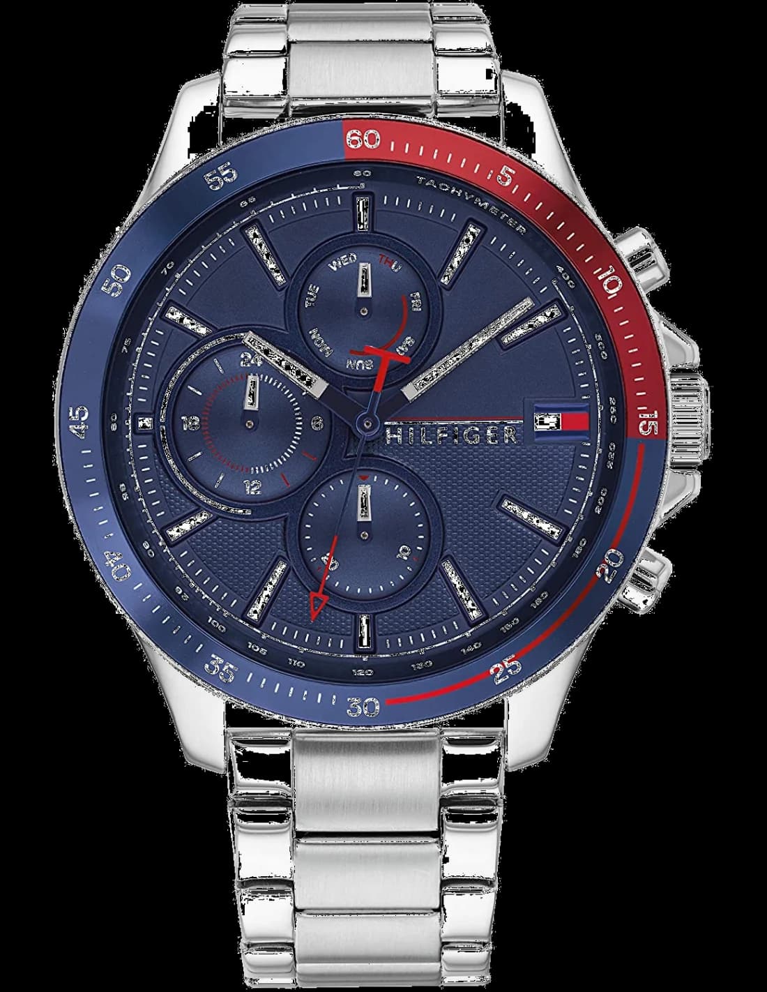 Garde-temps Tommy Hilfiger 1791718 pour homme, acier bicolore cadran bleu chronographe