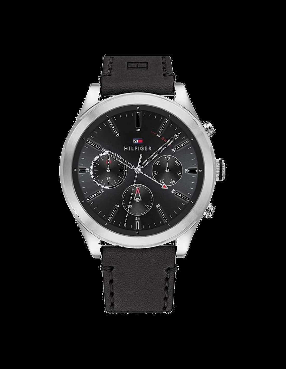 Garde-temps Tommy Hilfiger 1791740 pour homme, cuir marron, cadran noir