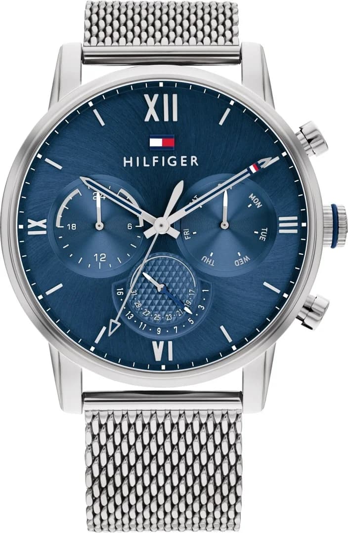 Garde-temps Tommy Hilfiger 1791881 pour homme, modèle Sullivan acier maille milanaise cadran bleu