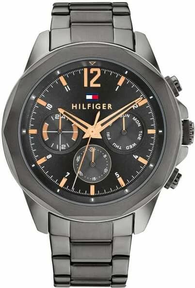 Garde-temps Tommy Hilfiger 1792061 pour homme, cadran gris texturé, bracelet acier gris