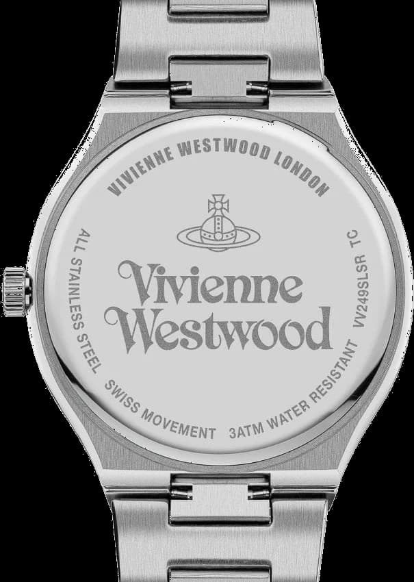 Zoom sur le cadran argent du Vivienne Westwood VV249SLSR