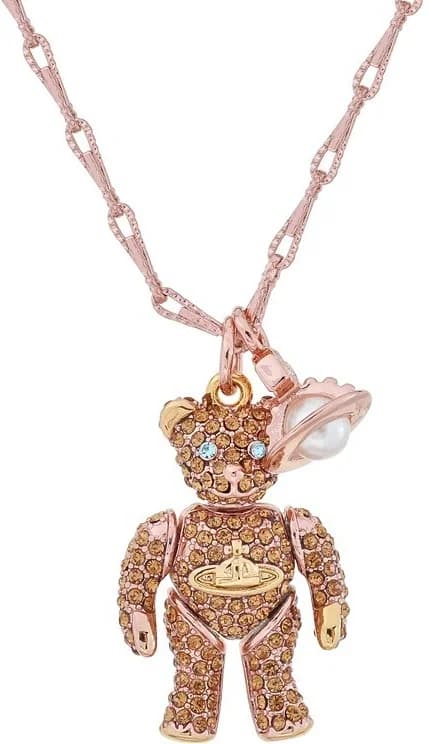 Garde-temps Vivienne Westwood 111595RG pour femme, collier small teddy rose cristaux