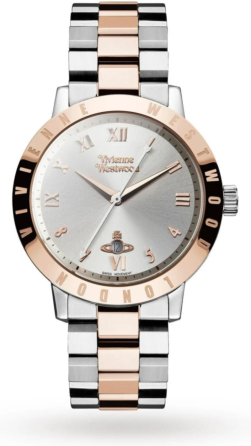 Garde-temps Vivienne Westwood VV152RSSL pour femme, cadran argenté acier bicolore