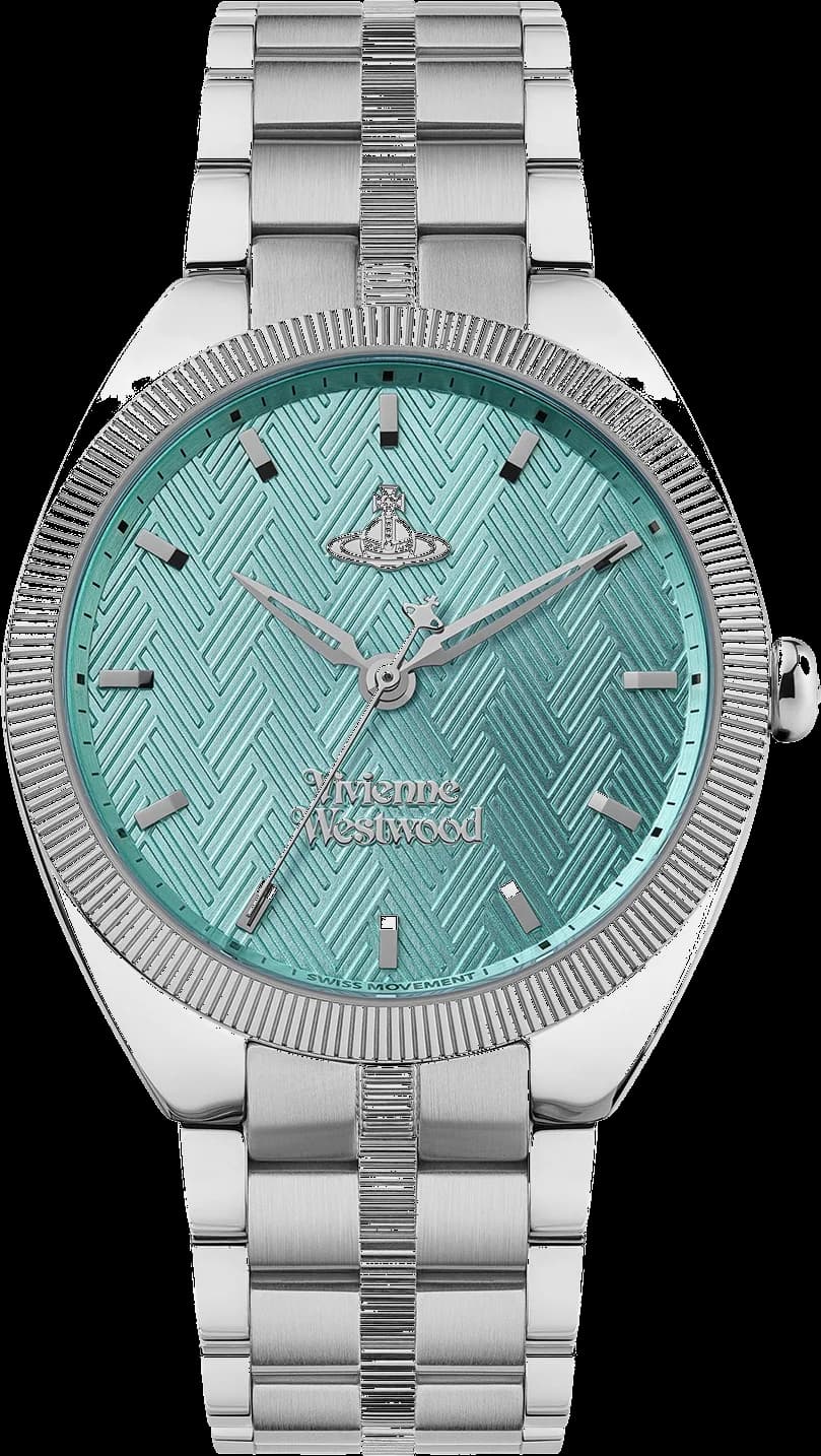 Garde-temps Vivienne Westwood VV281TQSL pour femme, cadran bleu, bracelet acier