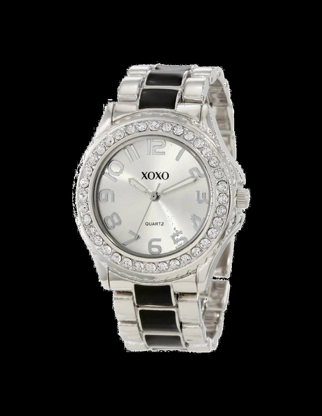 Garde-temps XOXO XO5405 au cadran rose orné de strass scintillants et index dorés
