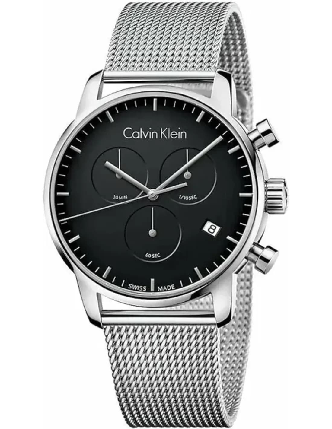 Montre Homme Calvin Klein K2G27121 Chronographe Acier maille milanaise Noir