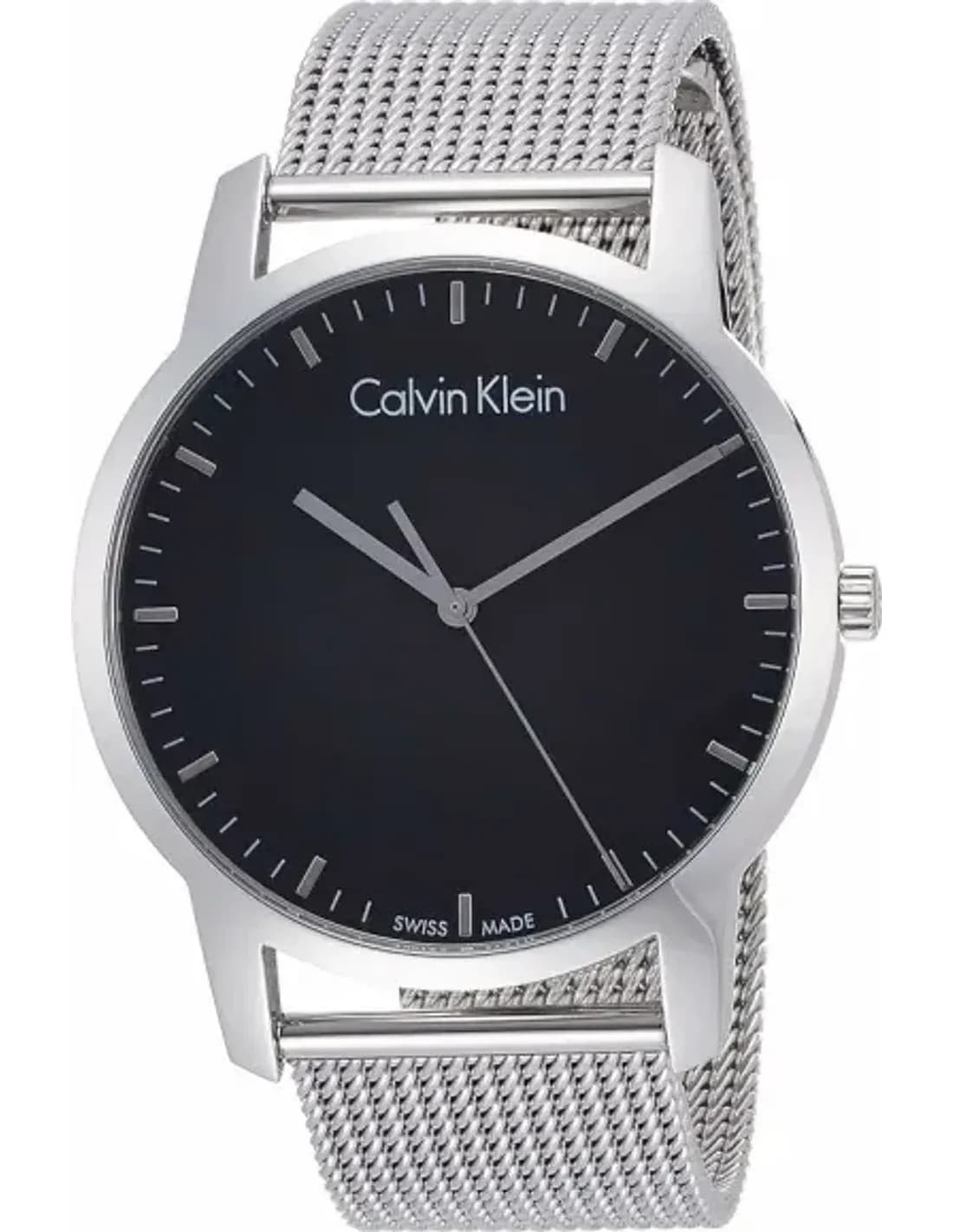 Montre Homme Calvin Klein K2G2G121 - Cadran Noir et Bracelet maille milanaise Argent