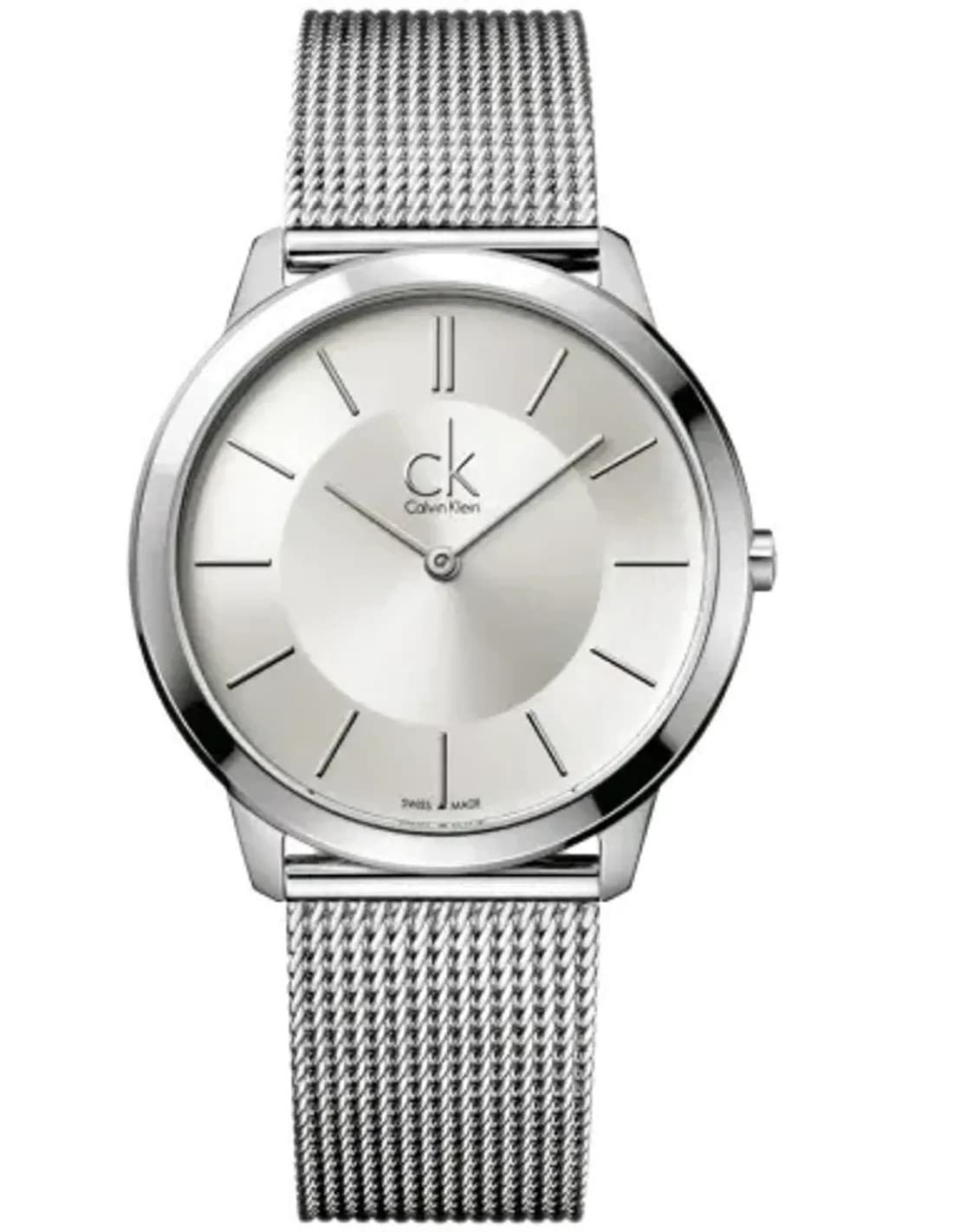 Montre Femme Calvin Klein K3M22126 Minimal Cadran Argent maille milanaise Acier