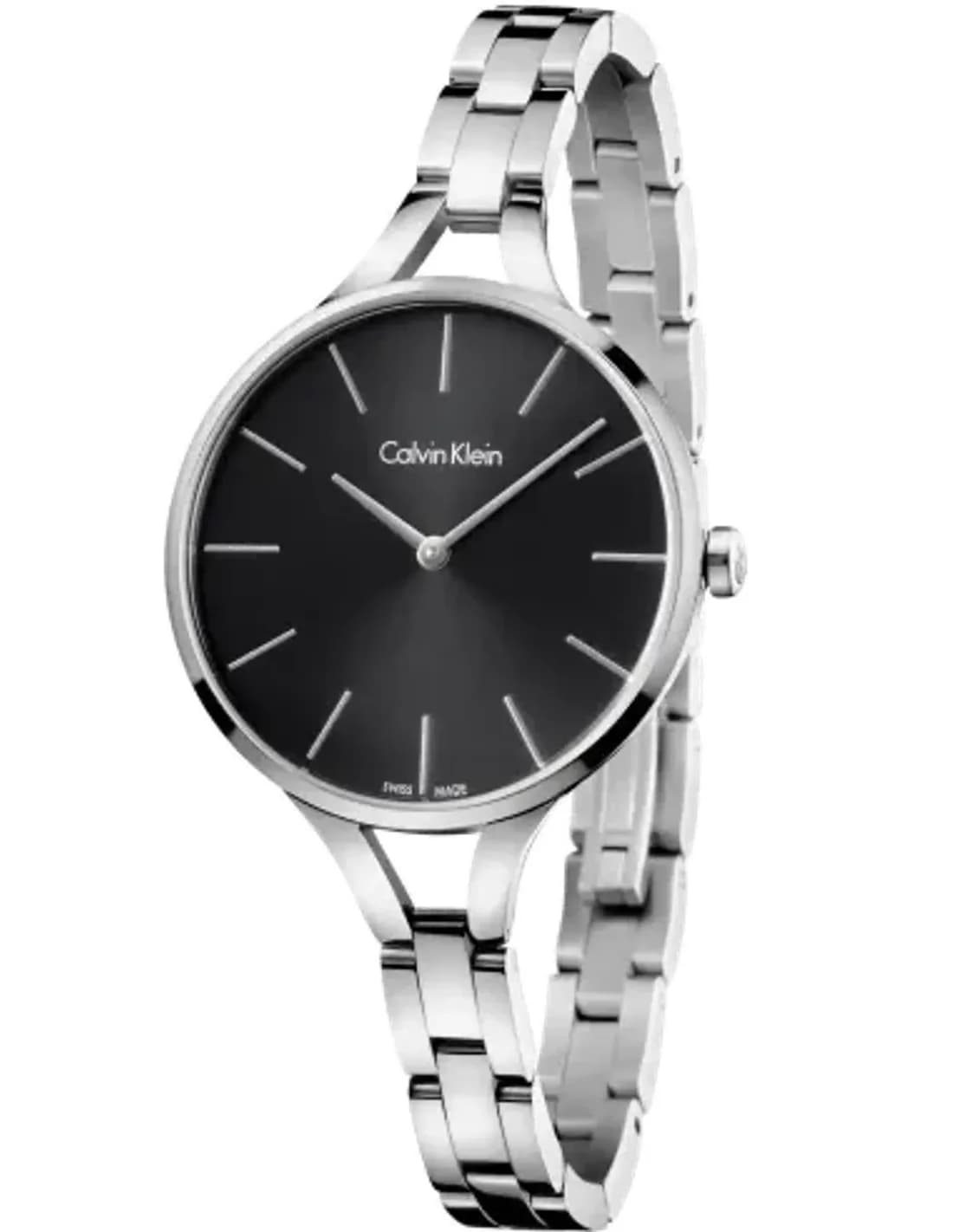 Montre Calvin Klein Graphic K7E23141 pour Femme, Cadran Noir et Bracelet Acier