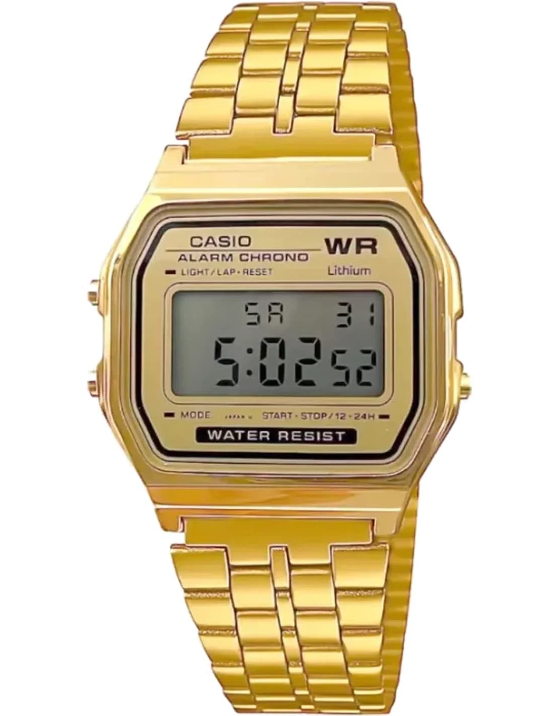 Montre Casio Vintage A158WETG-9A en acier doré, numérique, unisexe