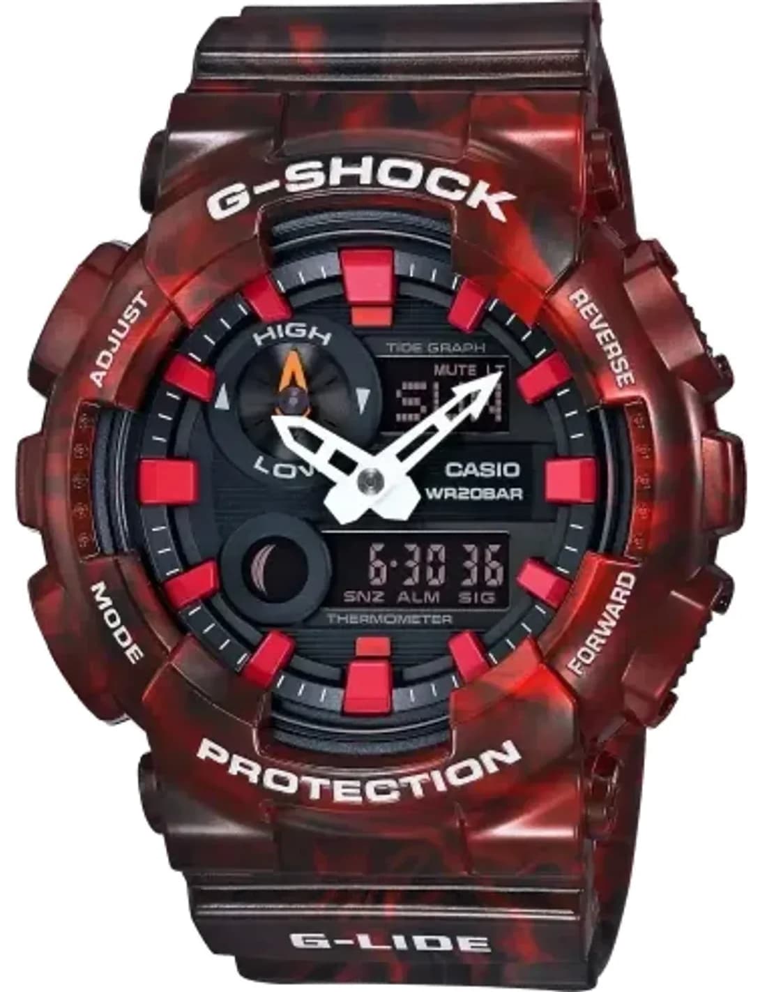 Montre Casio G-Shock GAX-100MB-4AER pour Homme, Boîtier et Bracelet Rouge
