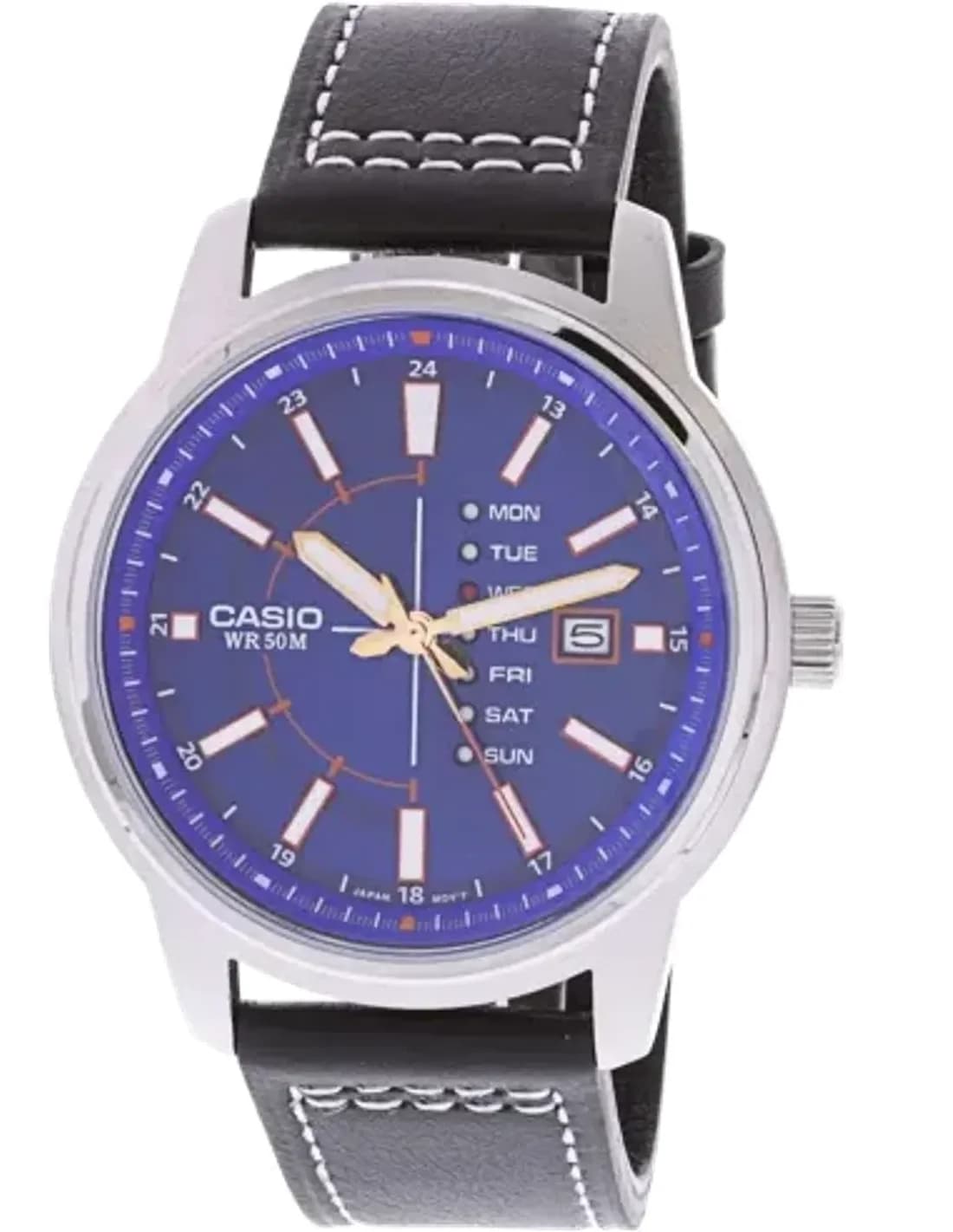 Montre Homme Casio MTP-E128L-2A1V - Cadran et Bracelet Cuir Bleu