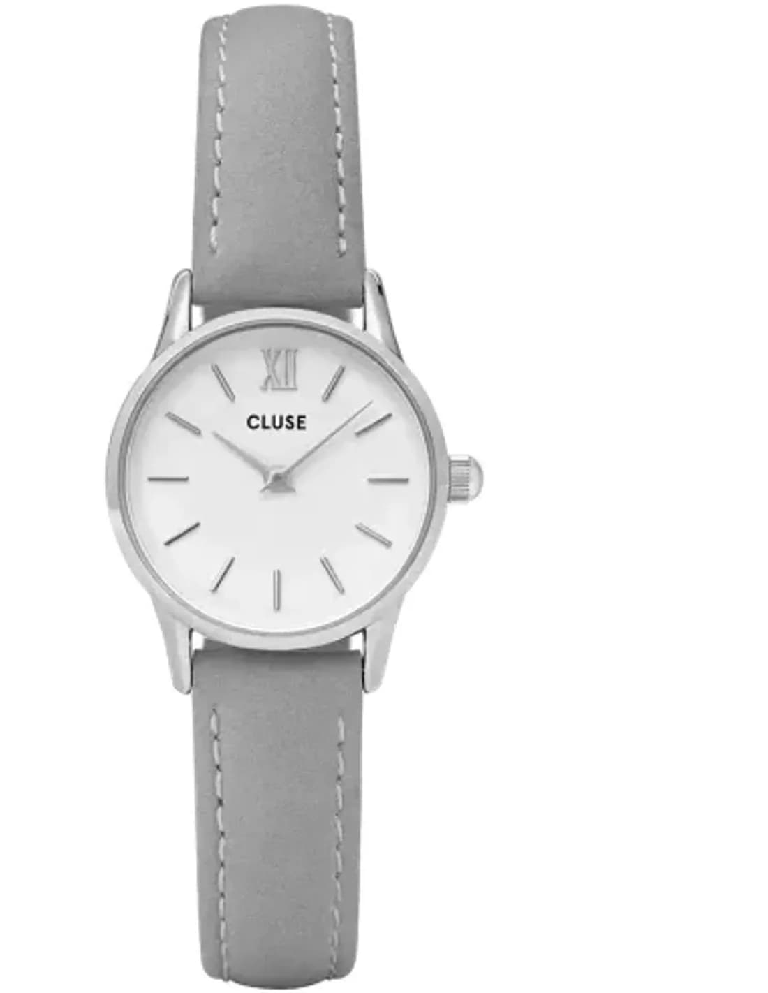 Montre Femme Cluse La Vedette CL50013 - Cadran Blanc, Bracelet Cuir Gris