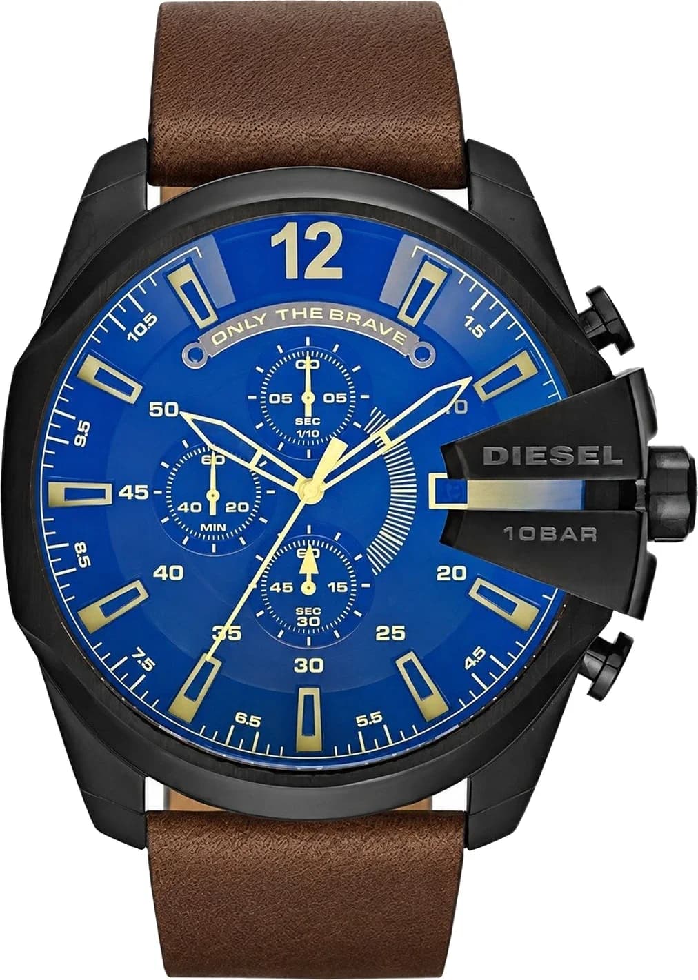 Montre Diesel DZ4401 Homme Cadran Bleu Bracelet Cuir Marron