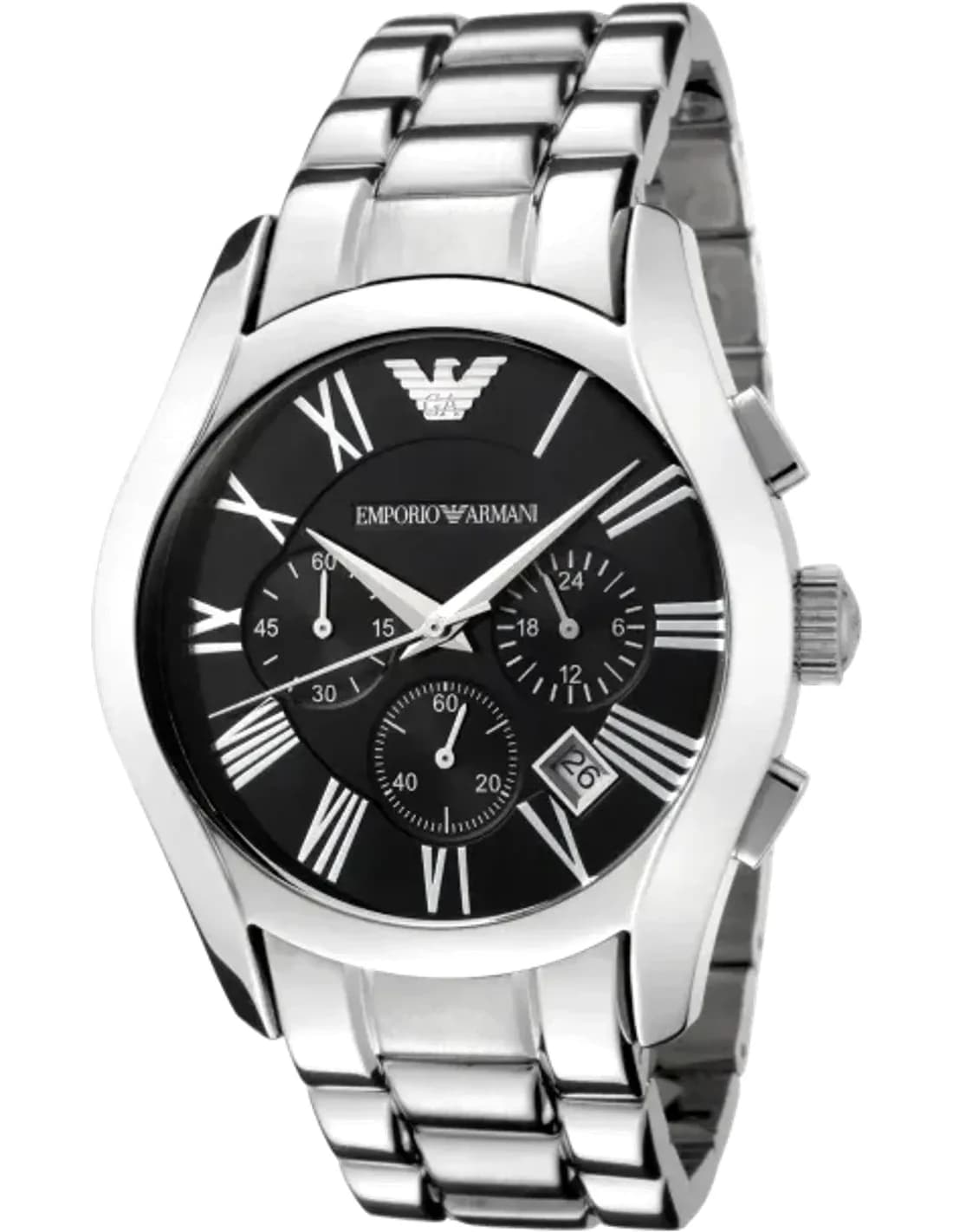 Montre Emporio Armani AR0674 pour Femme - Cadran Noir et Bracelet Acier