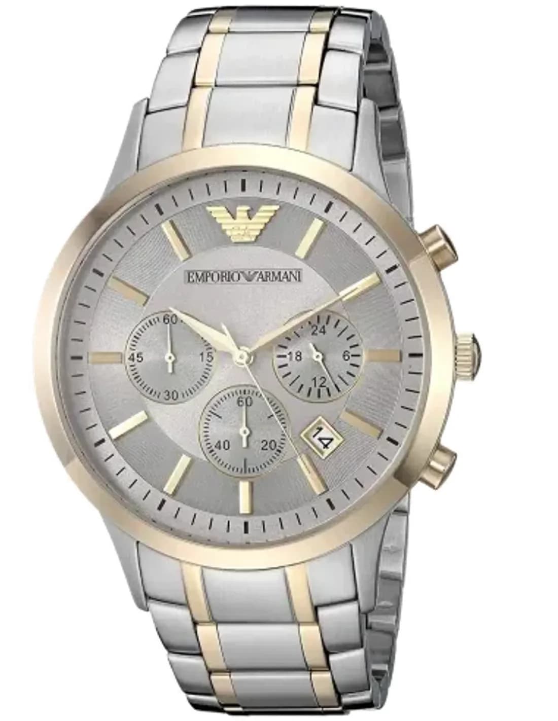 Montre Homme Emporio Armani Renato AR11076 - Boîtier Acier Bicolore & bracelet en acier Argent/Or