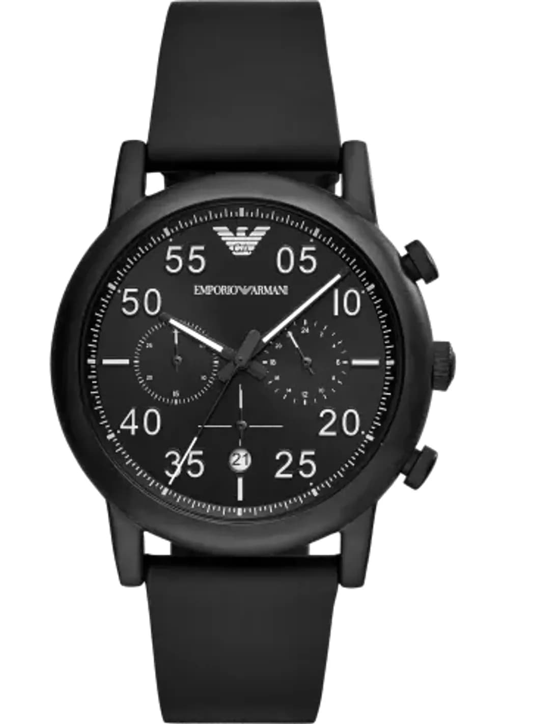 Montre Homme Emporio Armani Luigi AR11133 - Cadran Noir, Bracelet Cuir Noir