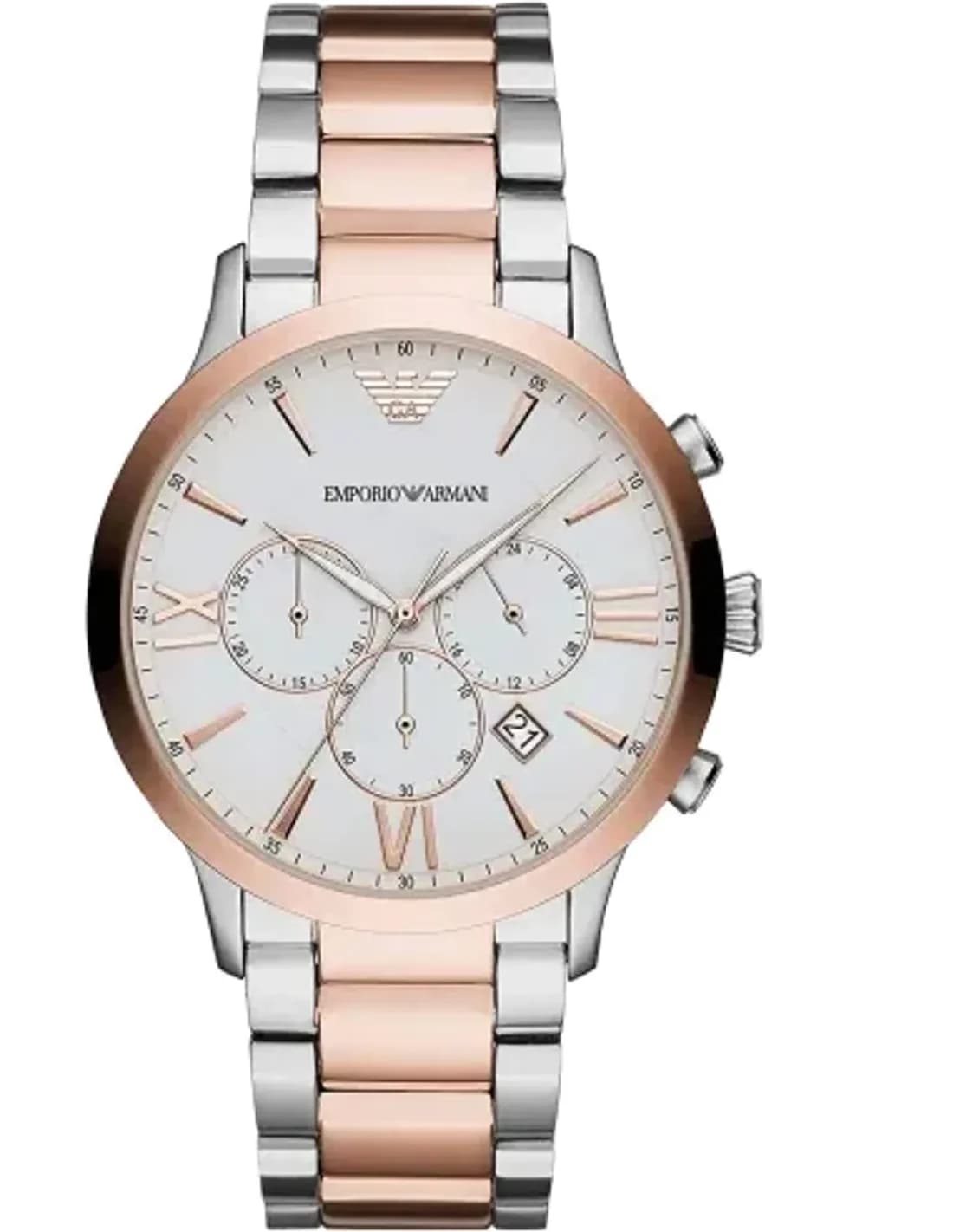 Chronographe Emporio Armani AR11209 Homme en Acier Argent et Or Rose