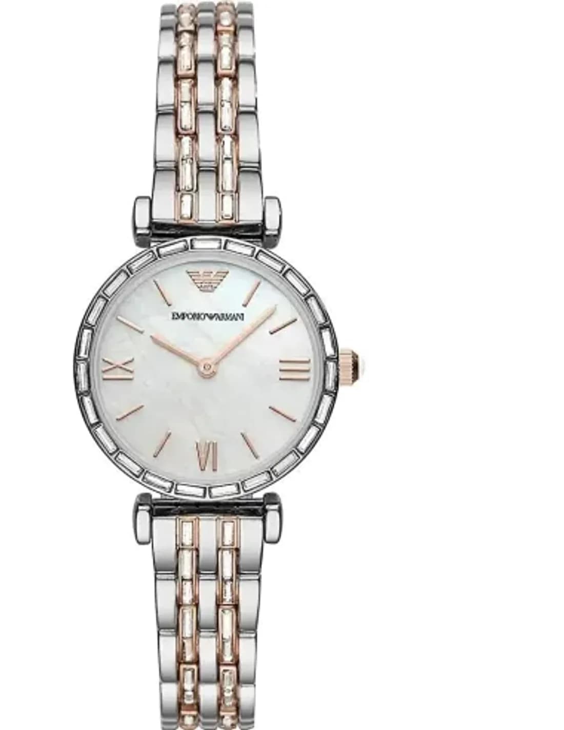 Montre Femme Emporio Armani AR11290 - Cadran Nacre, Boîtier Acier & maille milanaise Rose Gold