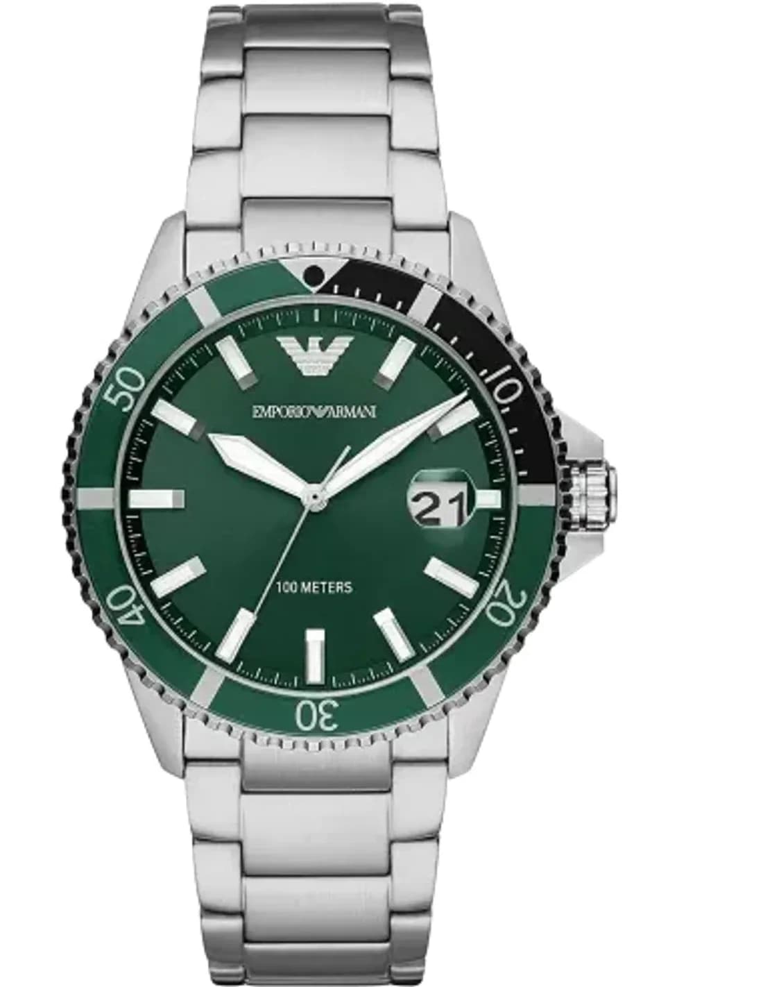Montre Homme Emporio Armani Diver AR11338 - Cadran vert, boîtier acier