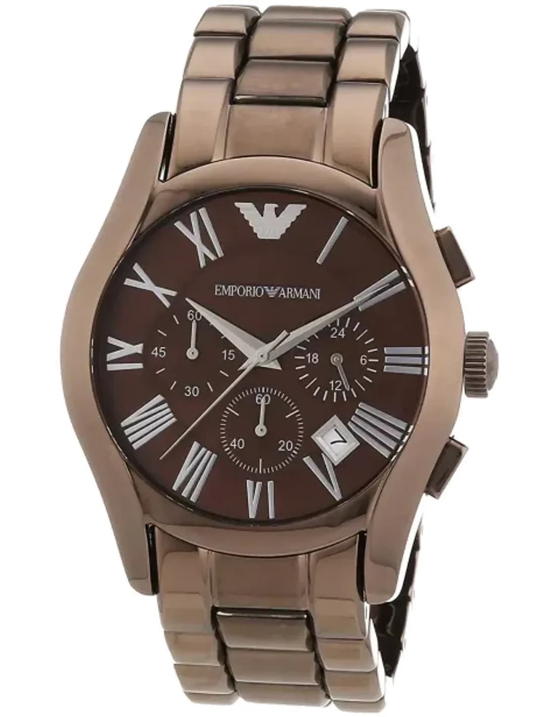 Montre Homme Emporio Armani AR1610 Chronographe Acier et Cadran Marron