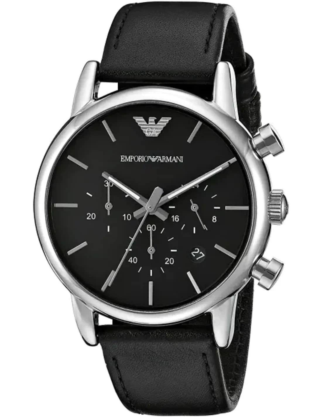 Montre Homme Emporio Armani AR1733 Cadran Noir Bracelet Cuir