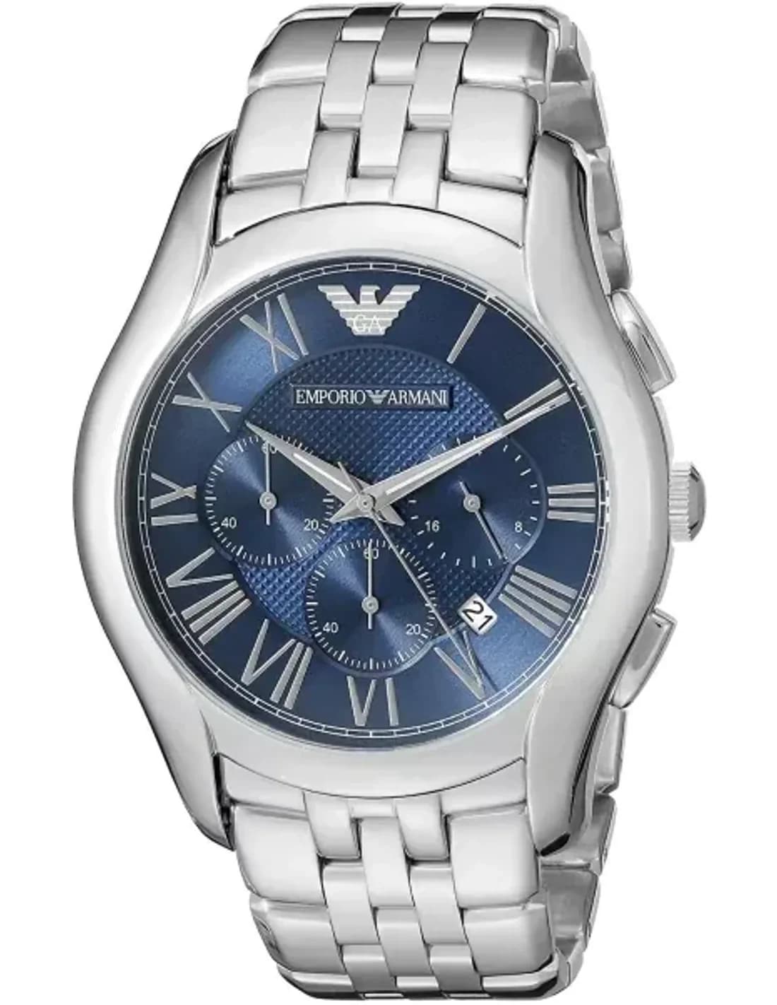 Montre Homme Emporio Armani AR1787 Cadran Bleu Tonneau Bracelet Acier