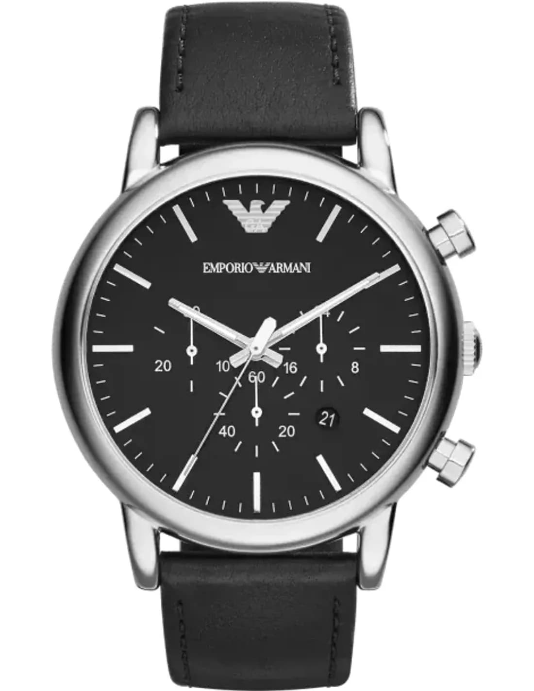 Montre Homme Emporio Armani Classic AR1828, Cadran et Bracelet Noir