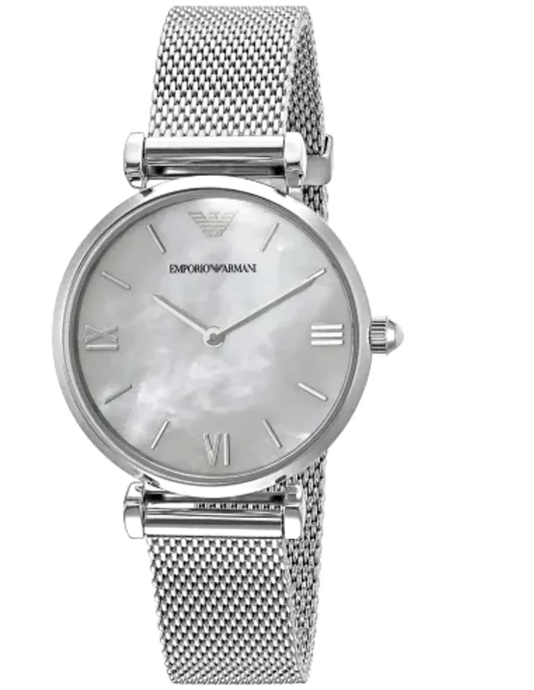 Montre Femme Emporio Armani Retro AR1955 Cadran Nacré Bracelet Argent