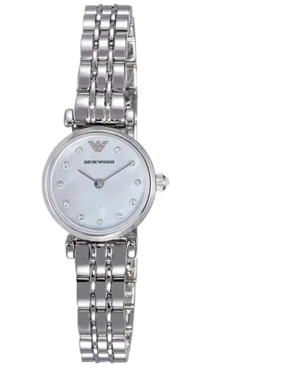 Montre Femme Emporio Armani Retro AR1961 Cadran Bleu Acier Argenté
