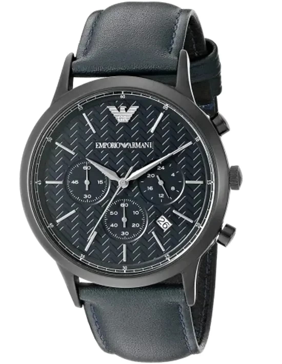 Montre Emporio Armani AR2481 Renato Chronographe Cuir bleu
