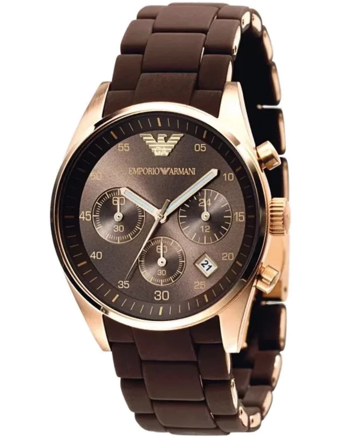 Montre Femme Emporio Armani AR5891 Sportivo - Cadran et Bracelet Marron Chocolat