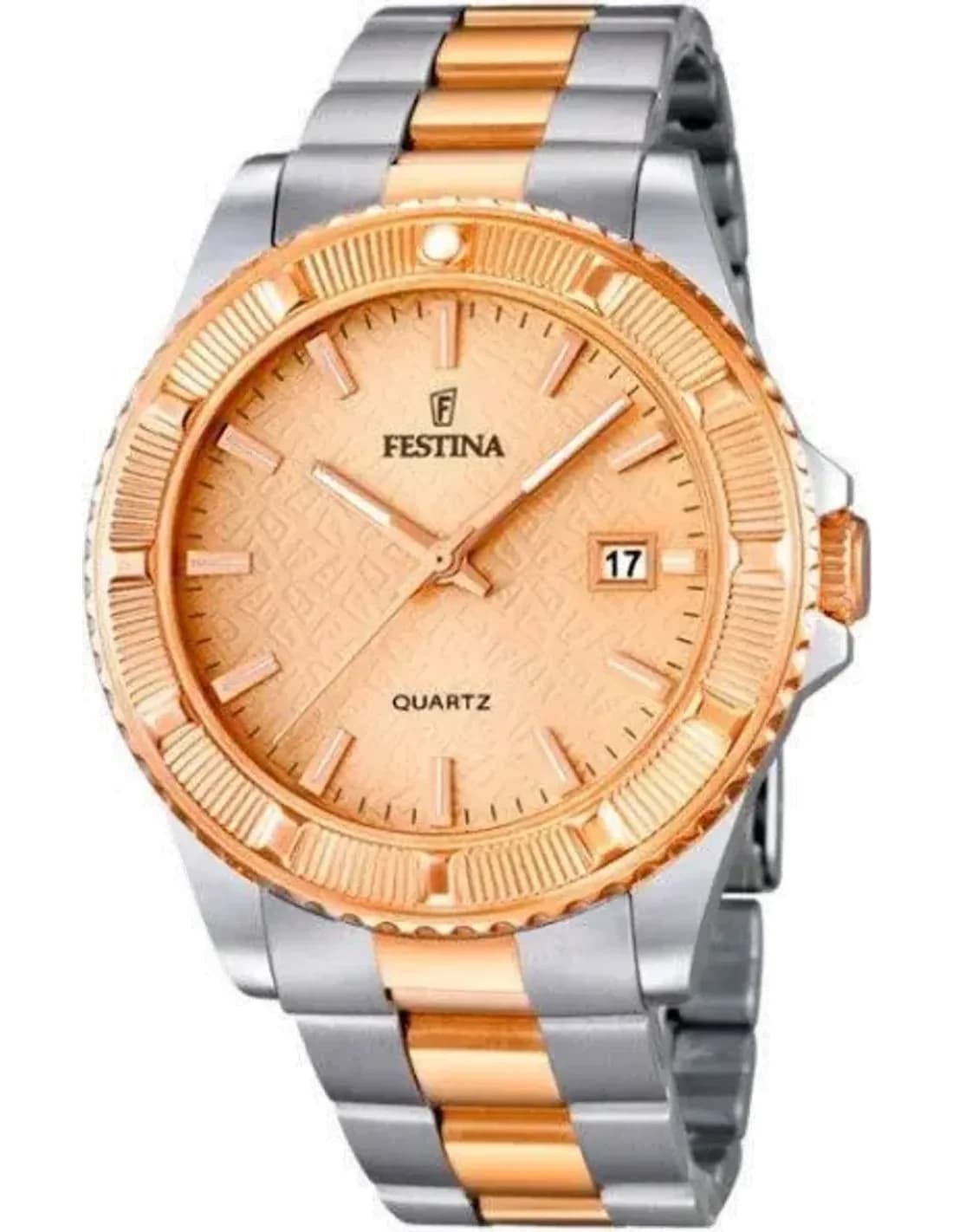 Montre Femme Festina F16685/2 Boyfriend Bicolore Acier Argent et Or Rose