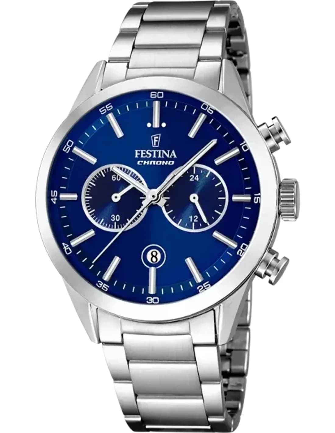 Montre Homme Festina F16826/B - Cadran Bleu Profond, Boîtier Acier Argenté