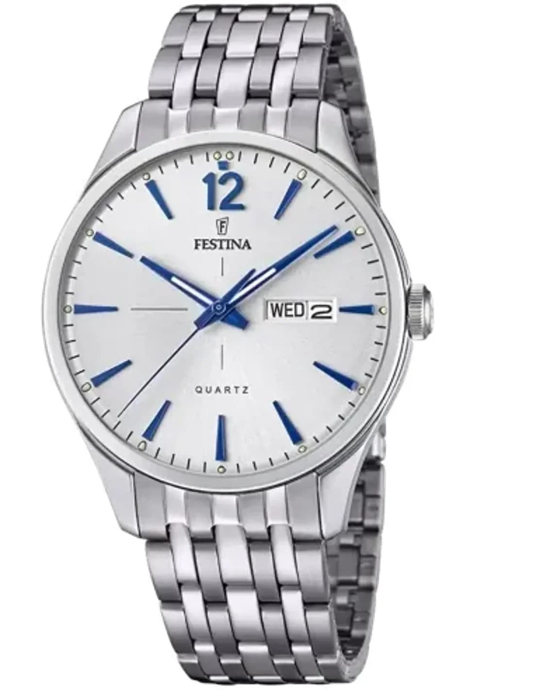 Montre Homme Festina Retro F20204/1 - Cadran Argenté, Bracelet Acier Noir, Petite Seconde