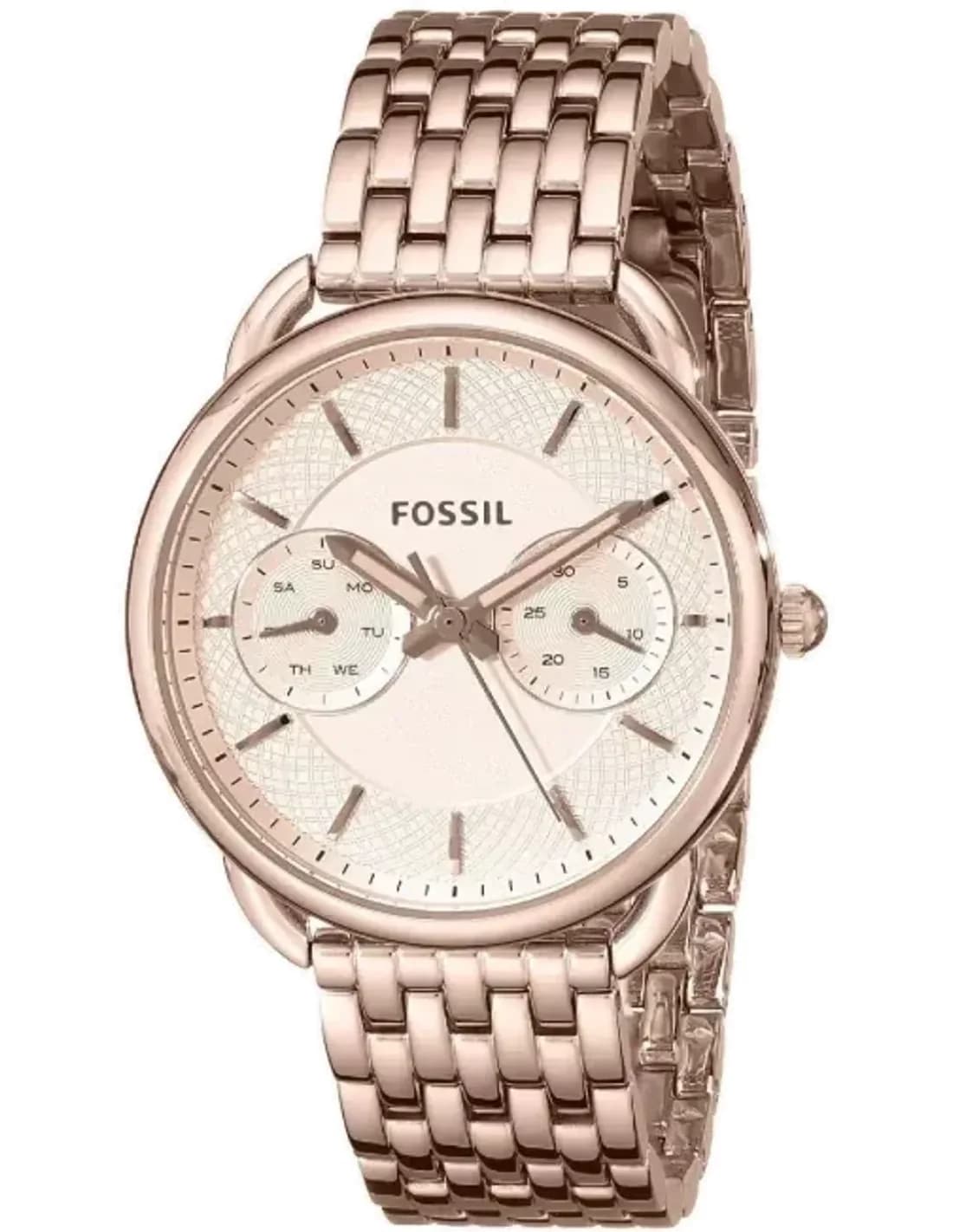 Montre Femme Fossil ES3713 en Acier Or Rose à Maillons Fins