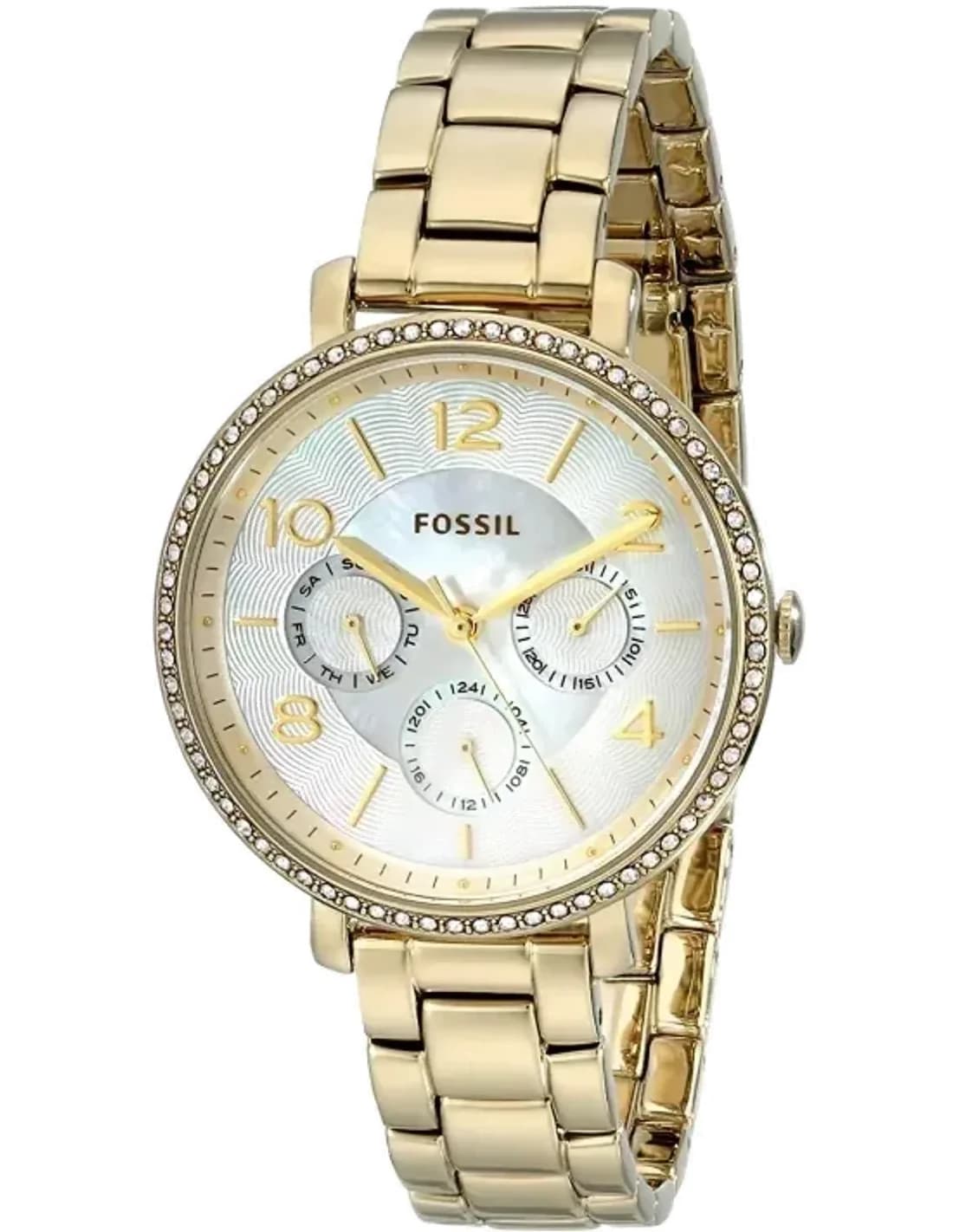 Montre Femme Fossil Jacqueline ES3756 en Or, Cadran Nacré et Lunette à Cristaux
