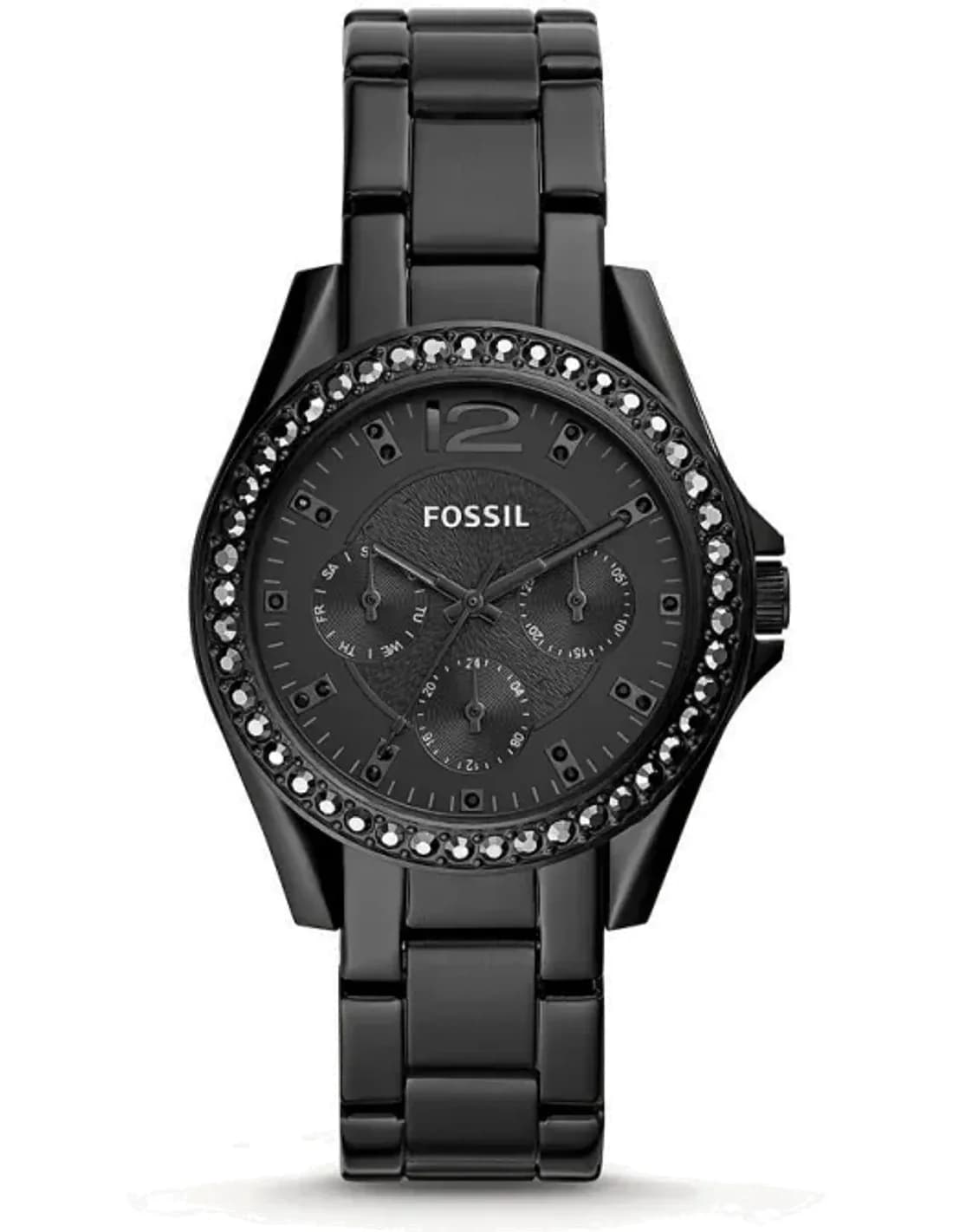Montre Femme Fossil Riley ES4519 en Acier Inoxydable Noir IP