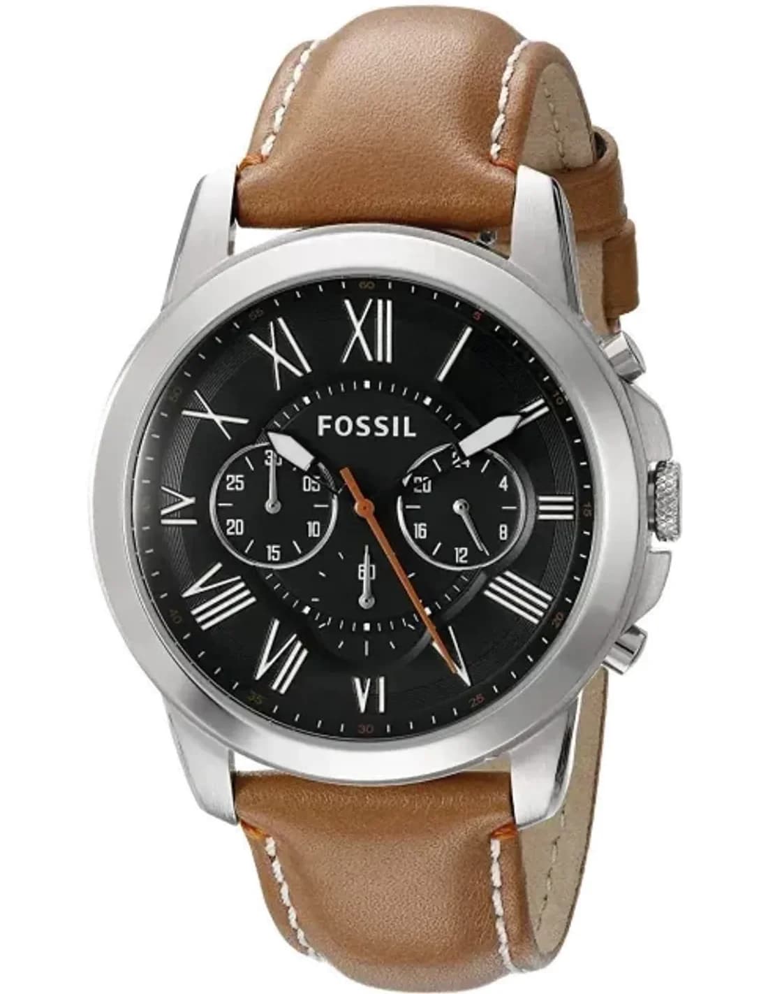 Montre Homme Fossil Grant FS4918 - Cadran Vert et Bracelet Cuir Beige
