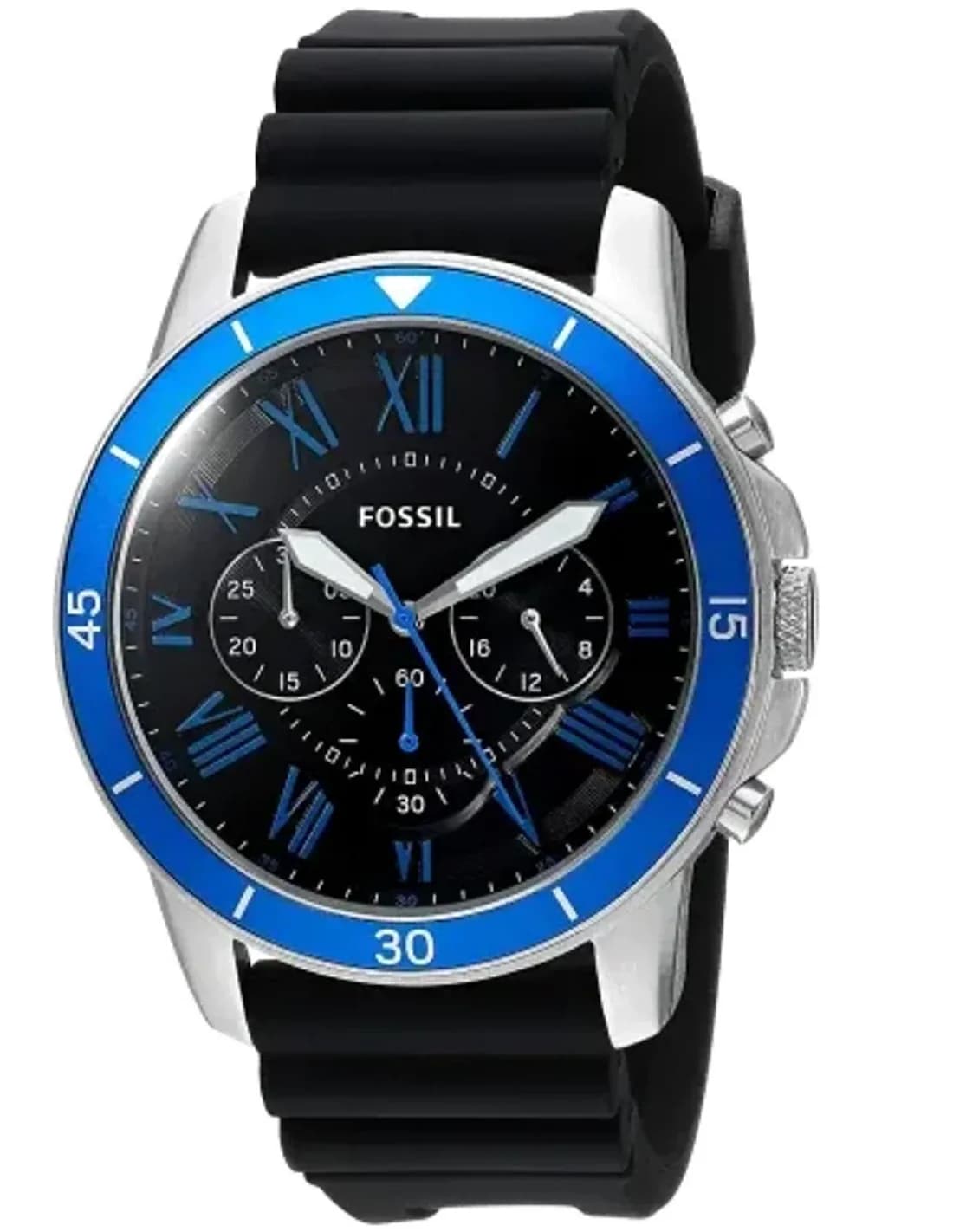Montre Homme Fossil Grant FS5300 Cadran Noir Bracelet Noir