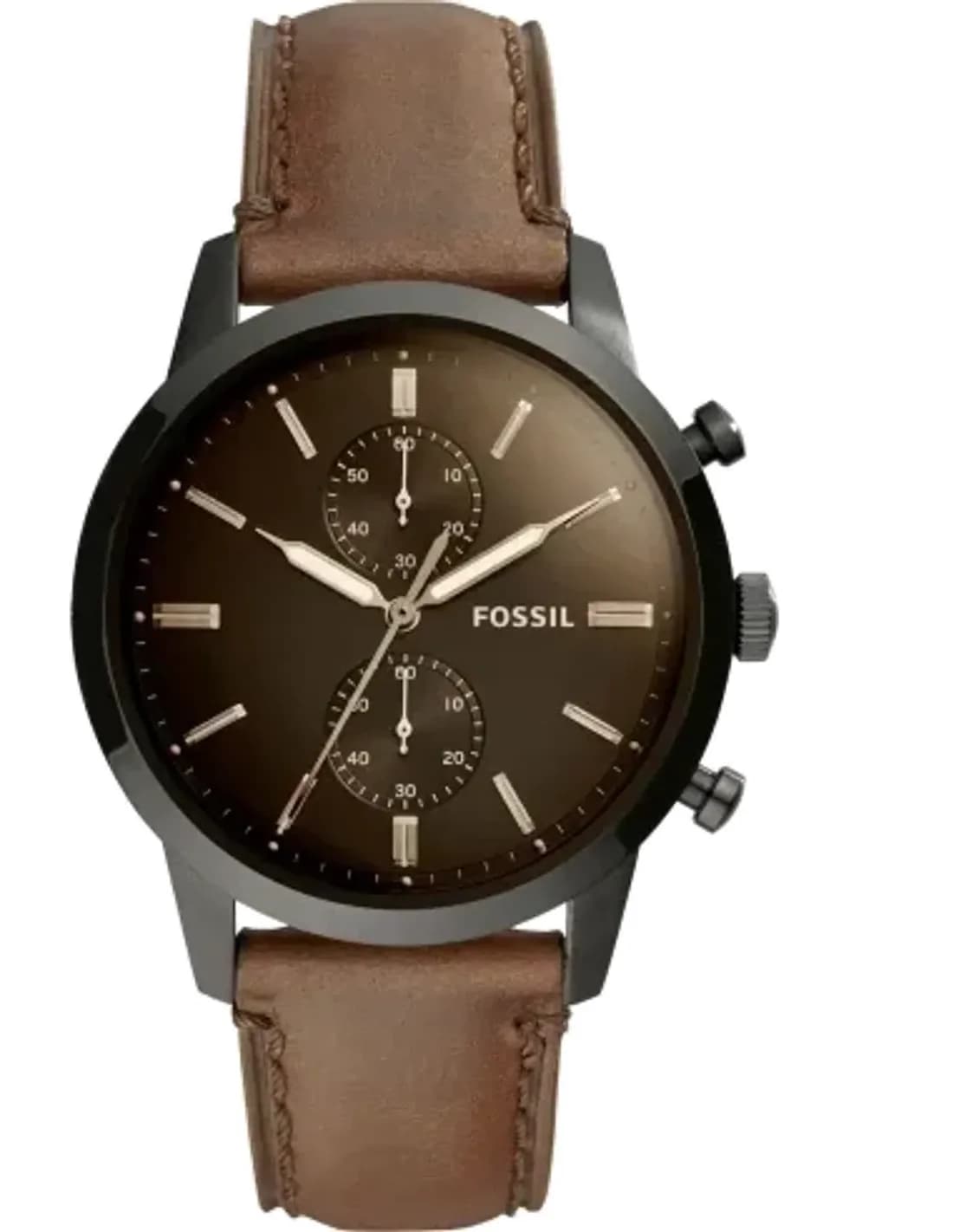 Montre Homme Fossil Townsman FS5437 Cadran Marron Bracelet Cuir