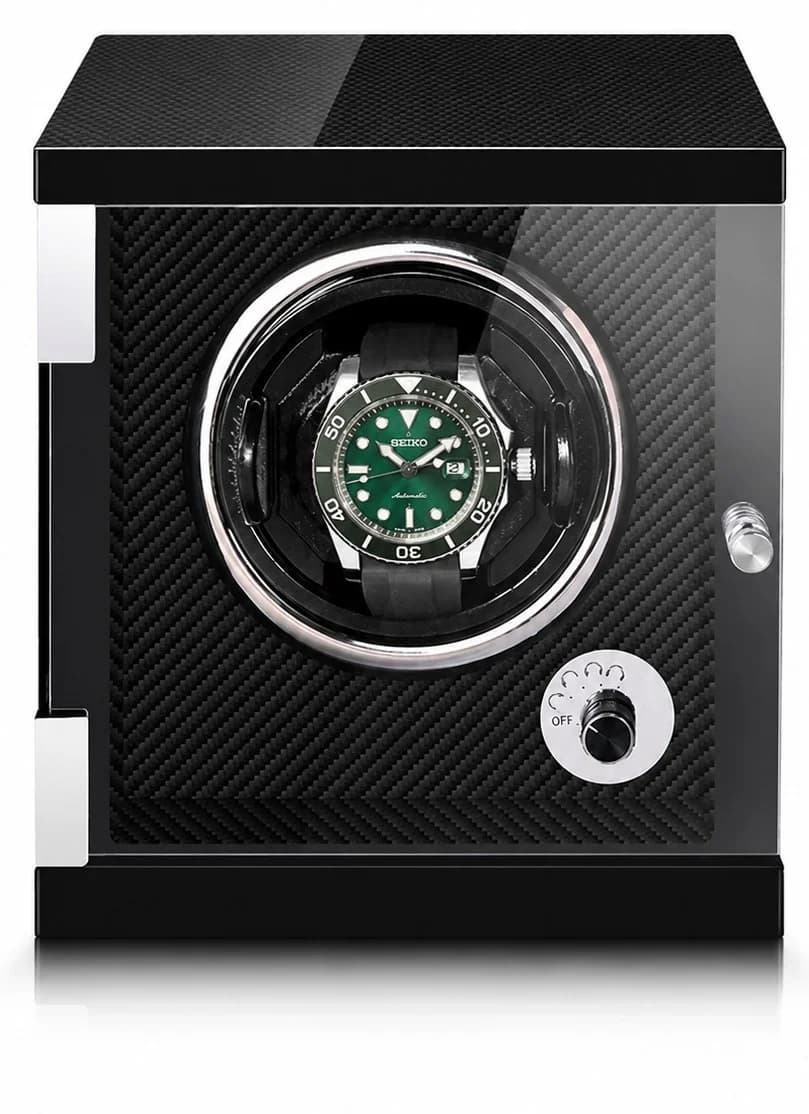 Remontoir à Montre Automatique Imola 1 Montre Noir Laqué Fibre de Carbone